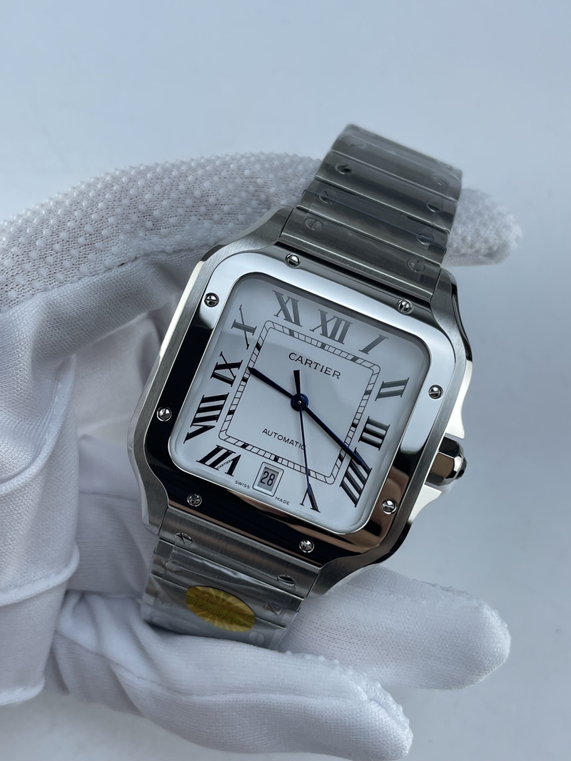 (당일출고/2~3일도착)NO.8/AF공장 까르띠에 산토스 40MM 2018 스틸 화이트다이얼 브슬