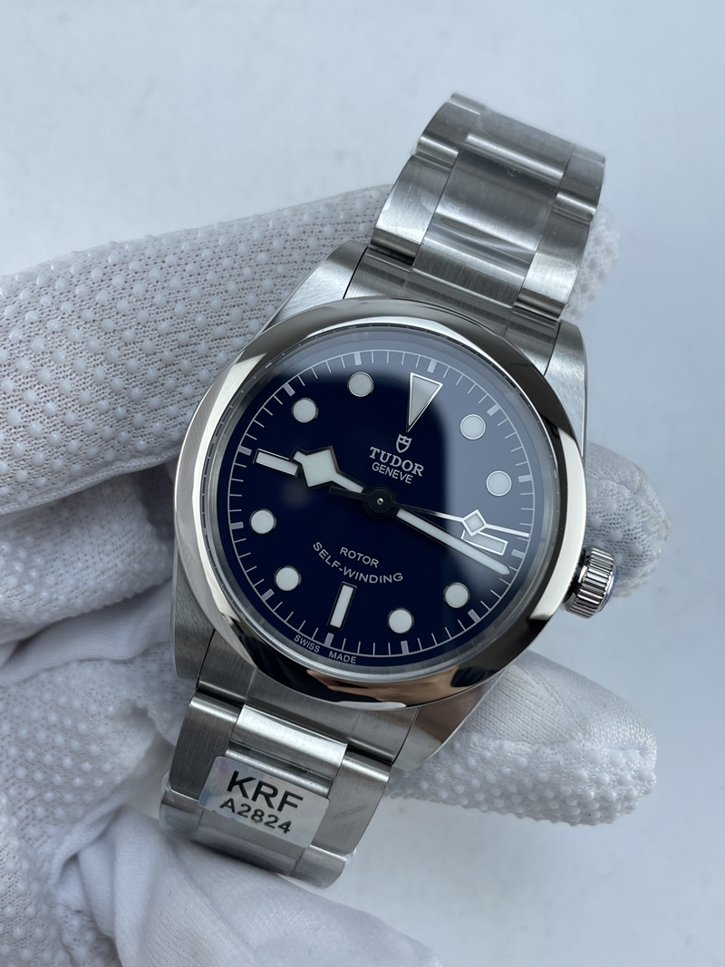 (준비완료/특급배송)NO.4197/KRF공장 블랙베이 36mm 스틸 블루 다이얼 스틸 브레이슬릿 A2824